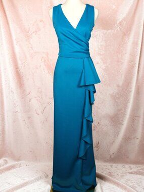 Jessica Howard Peacock Blue Formal Dress